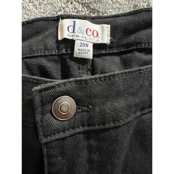 Denim & Co. Jeans Womens 20W Slightly Bootcut Black Denim Easy Stretch Baby Boot - Picture 6 of 9